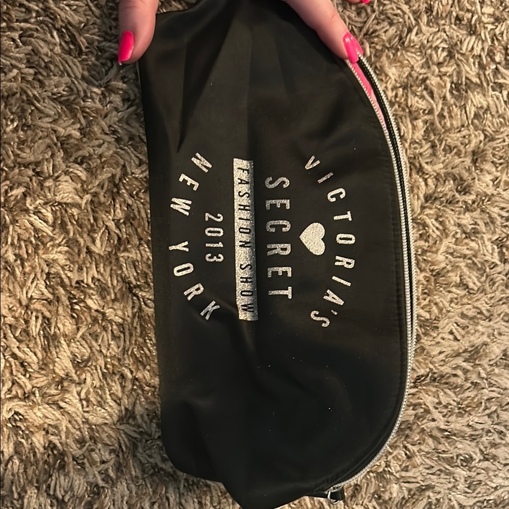 Victoria's Secret Black and Silver Travel Pouch